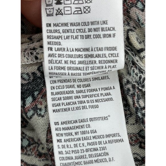 American Eagle Outfitters Women's Paisley Boho Tassel Top Shirt Size Small - Picture 11 of 15